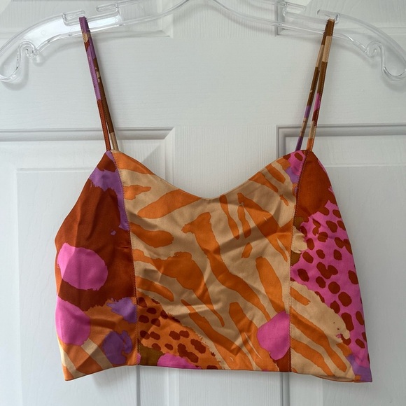 Christian Lacroix Abstract Print Cropped Cami Top XS - Picture 2 of 11